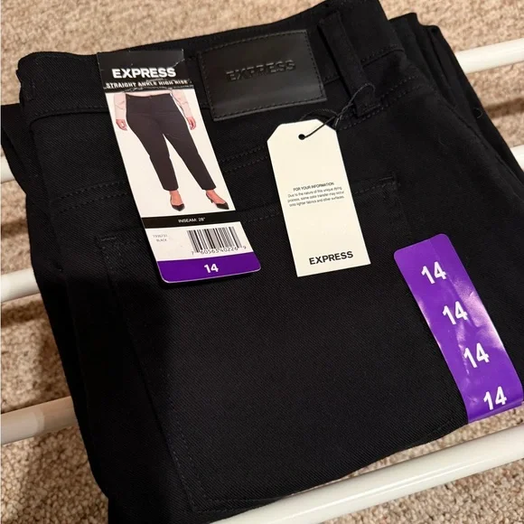 Express Black Straight Ankle Pants - Picture 1 of 4